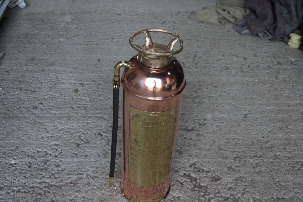 fantastic copper and brass original fire extinguisher