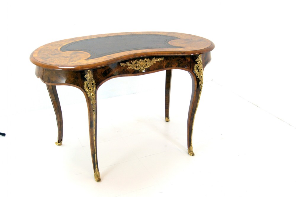 superb victorian burr walnut ormolu mounted desk