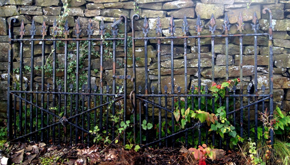 an original pair of wrought iron gates