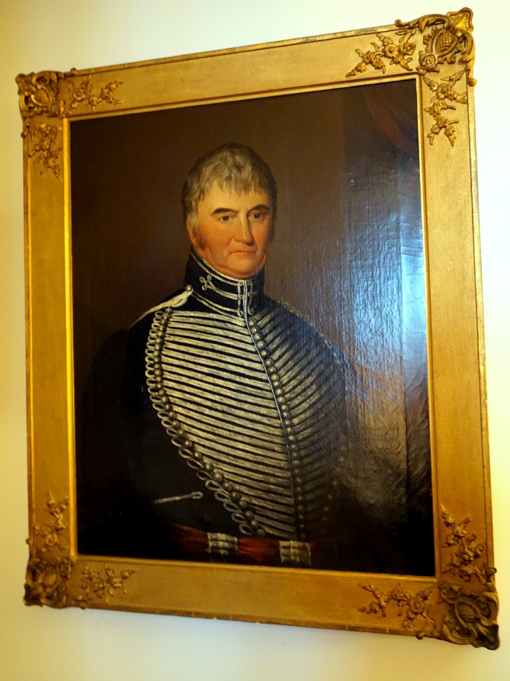 an early 19th century portrait on oil of a military gentleman 'captain cuttle'