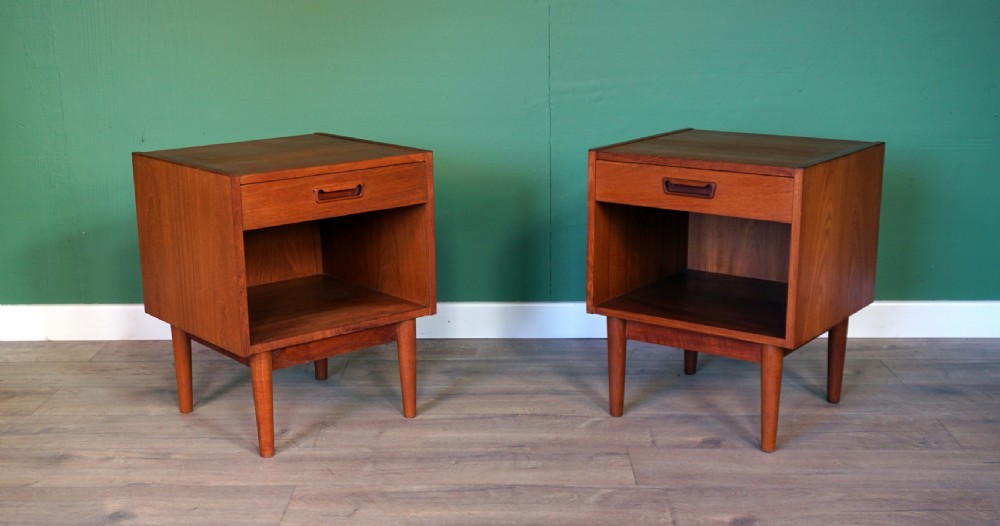 gunnar nielsen teak nightstands for tibergaard danish