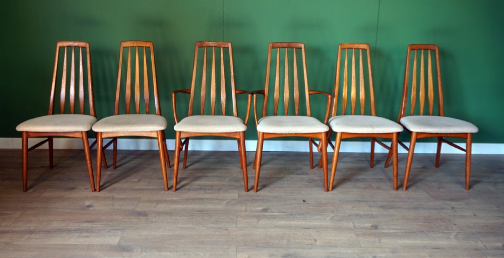 eva teak dining chairs by niels koefoed for hornslet set of 6 42 armchairs