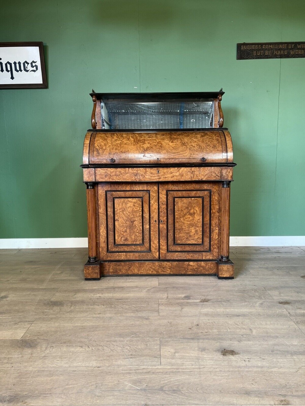 regency pollard oak cylinder desk