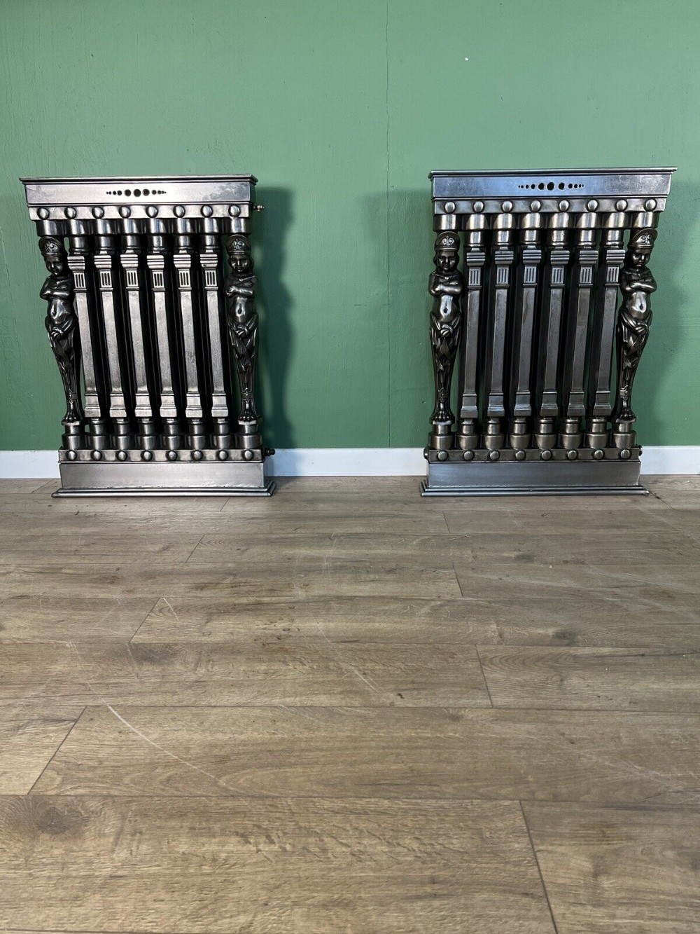 pair of early 20th century figural ventillo radiators