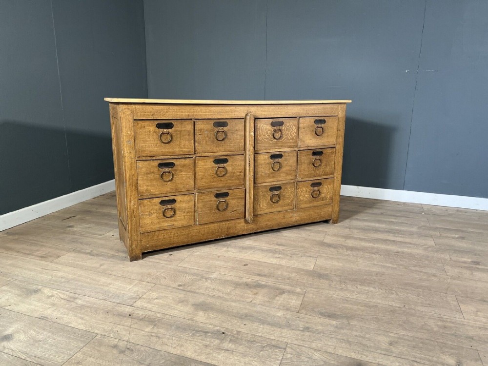 12 drawer victorian painted pine chest