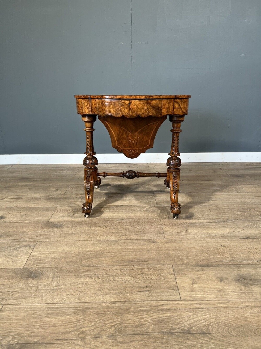 a fine quality burr walnut inlaid workbox