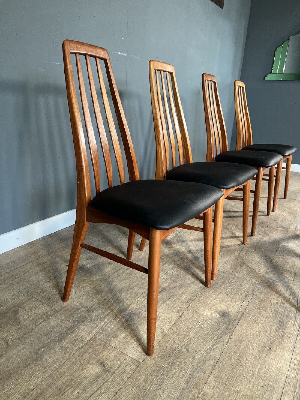 set of 6 eva chairs by niels koefoed for koefoed hornslet 42