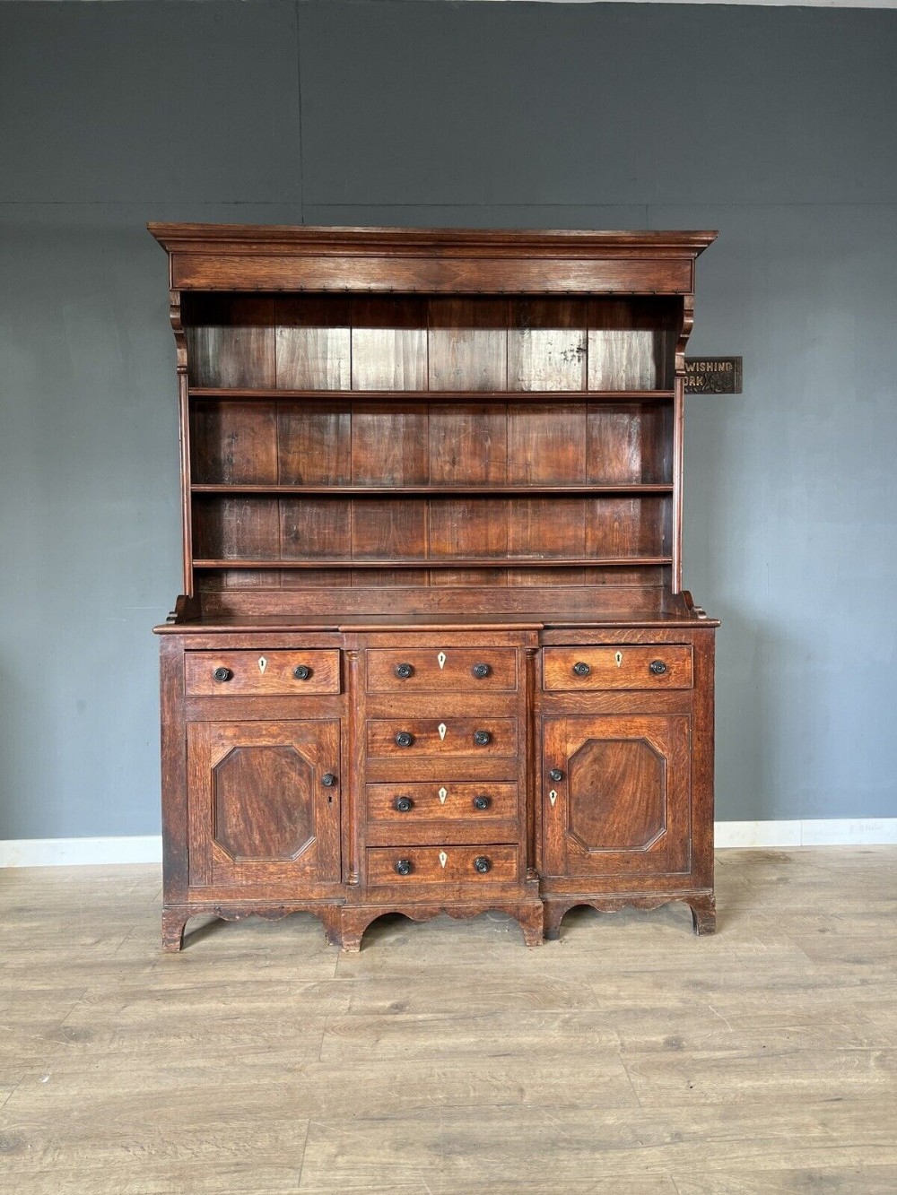 traditional antique oak and mahogany dresser