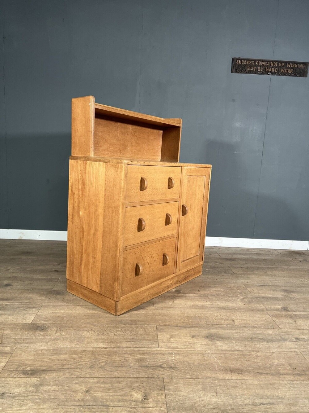 heals limed oak 3 drawer cupboard 1930s