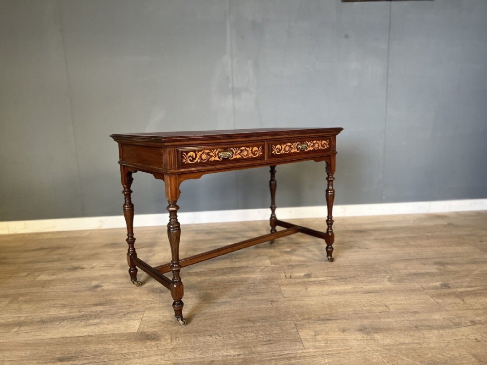 late victorian inlaid mahogany gillows of lancaster desk