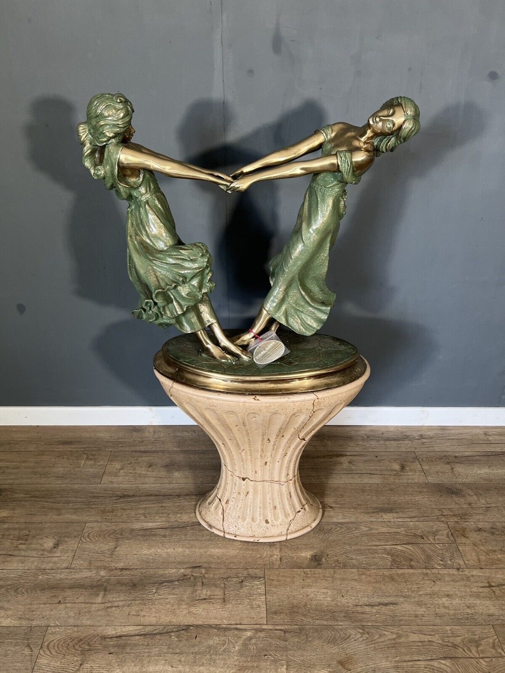 vidal grau art nouveau bronze statue on base