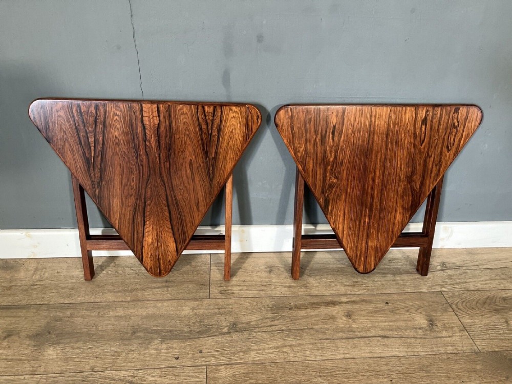 pair of danish rio rosewood silkeborg folding tables