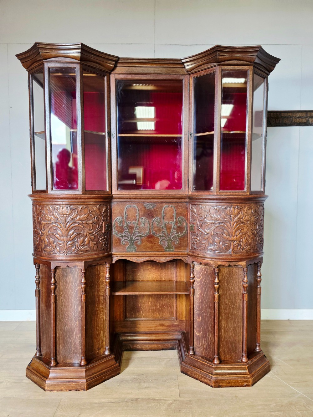 1880 morris co victorian oak cabinet desk by george w jack