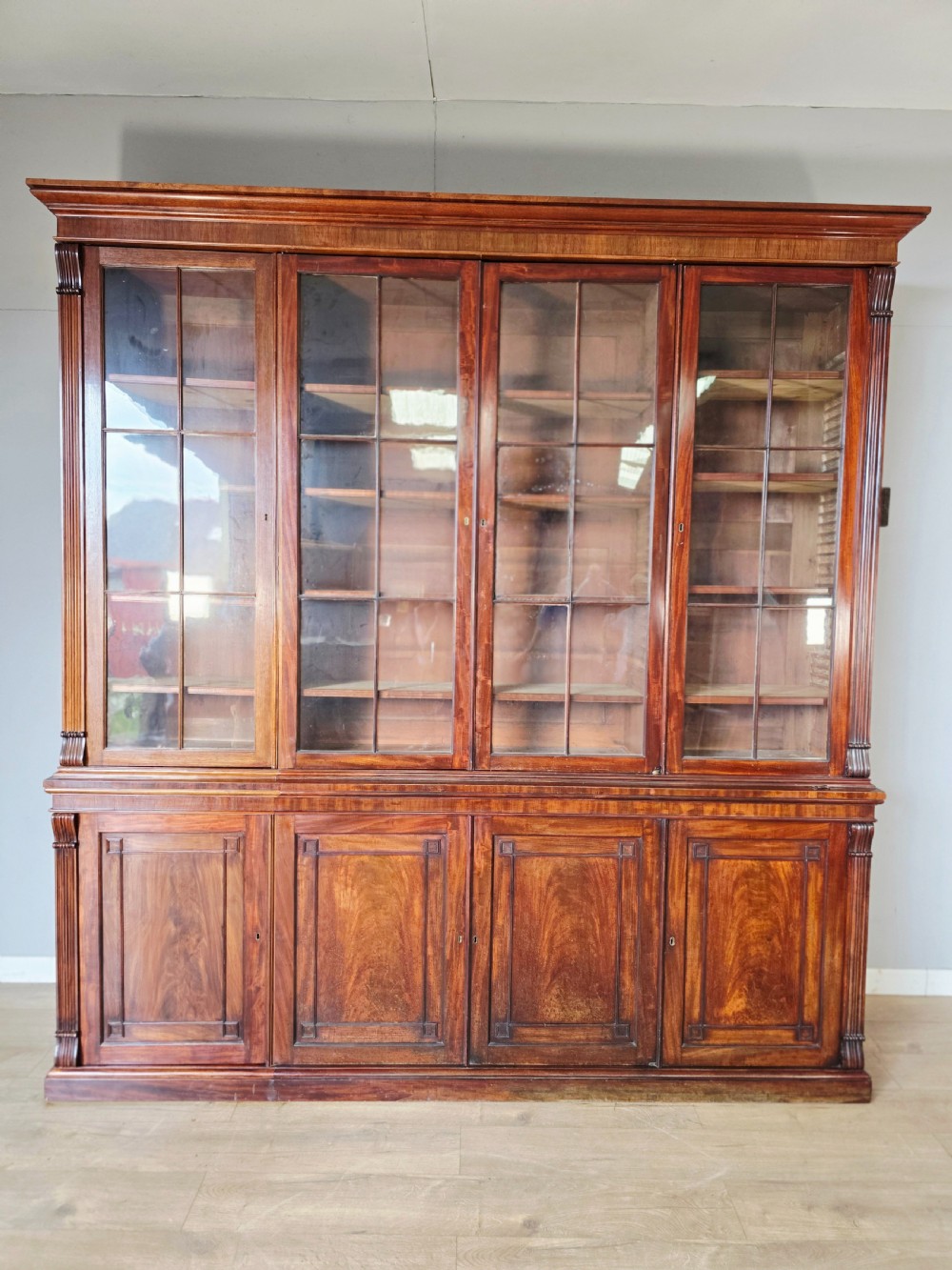 1820 regency 4 door mahogany bookcase