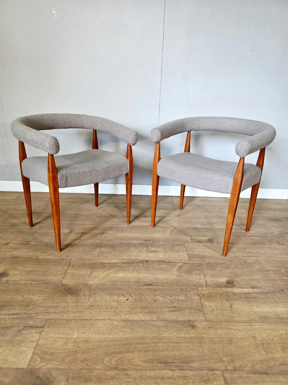 pair of danish teak midcentury ring armchairs by nanna ditzel