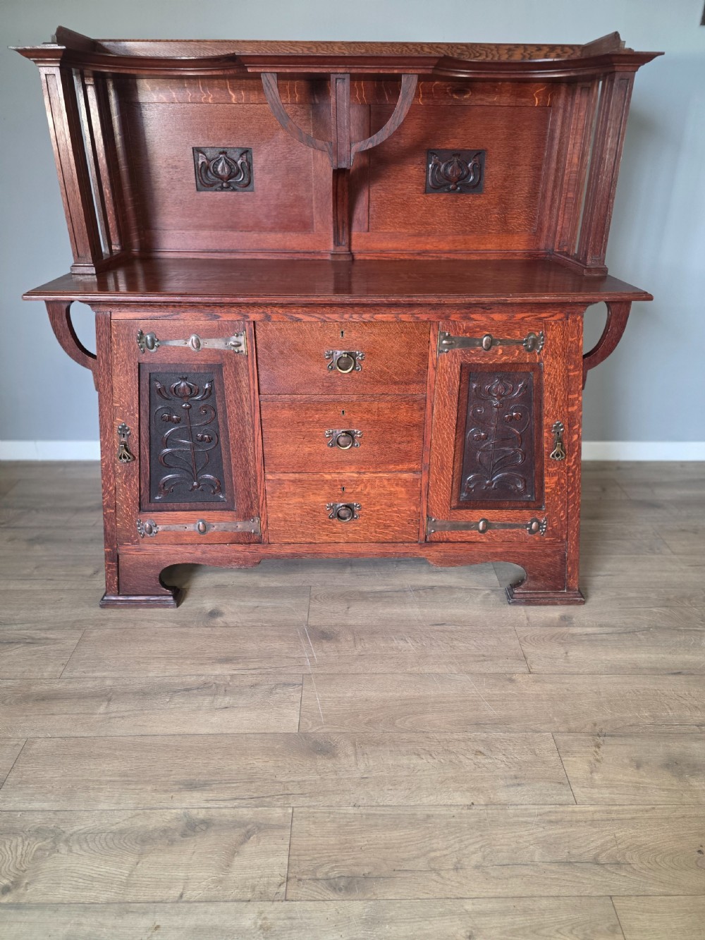arts and crafts 1890s oak sideboard