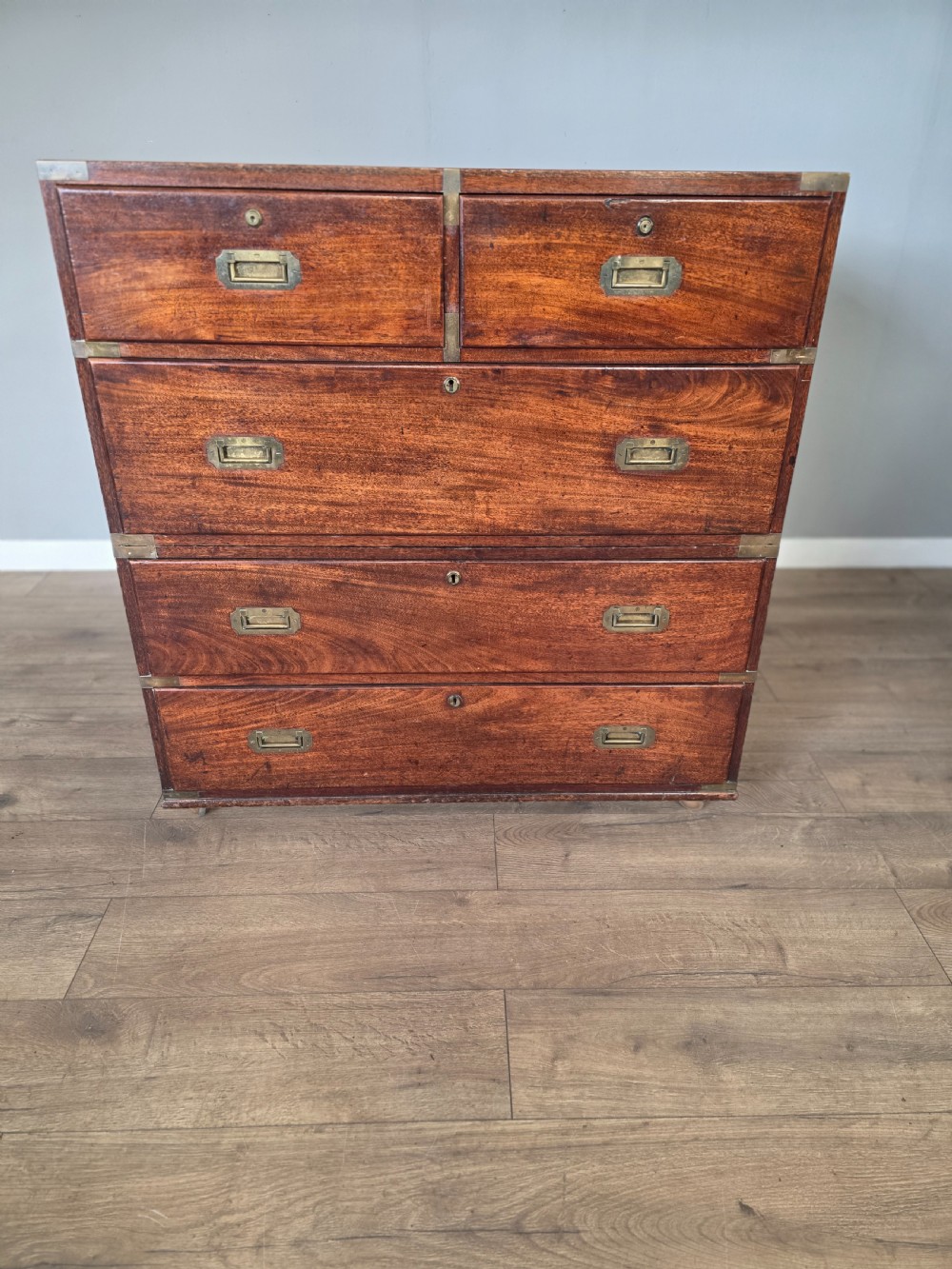 antique regency teak campaign 1830s chest