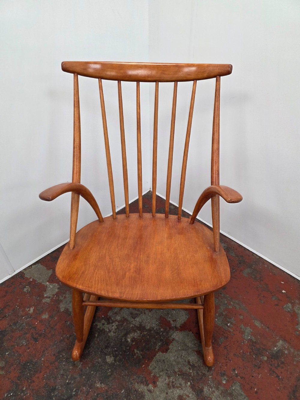 midcentury danish rocking chair designed by illum wikkelso 1960s
