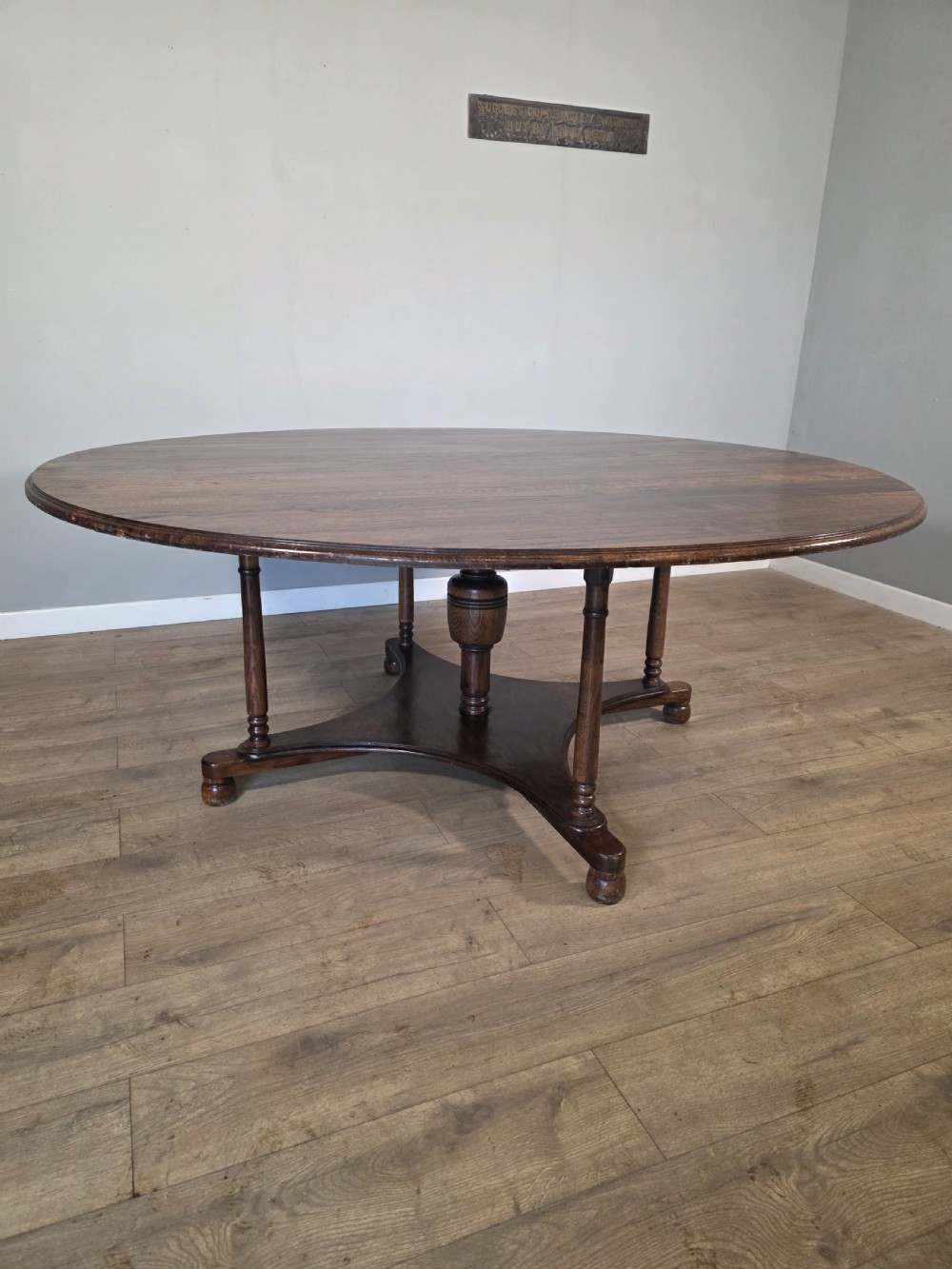 antique large oak diningcentre table 1920s