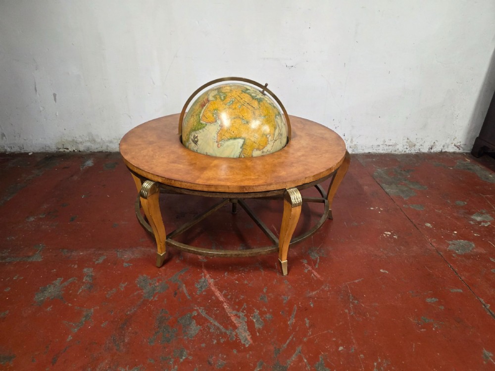 1960s midcentury ernest hemingway collection la monde globe coffee table