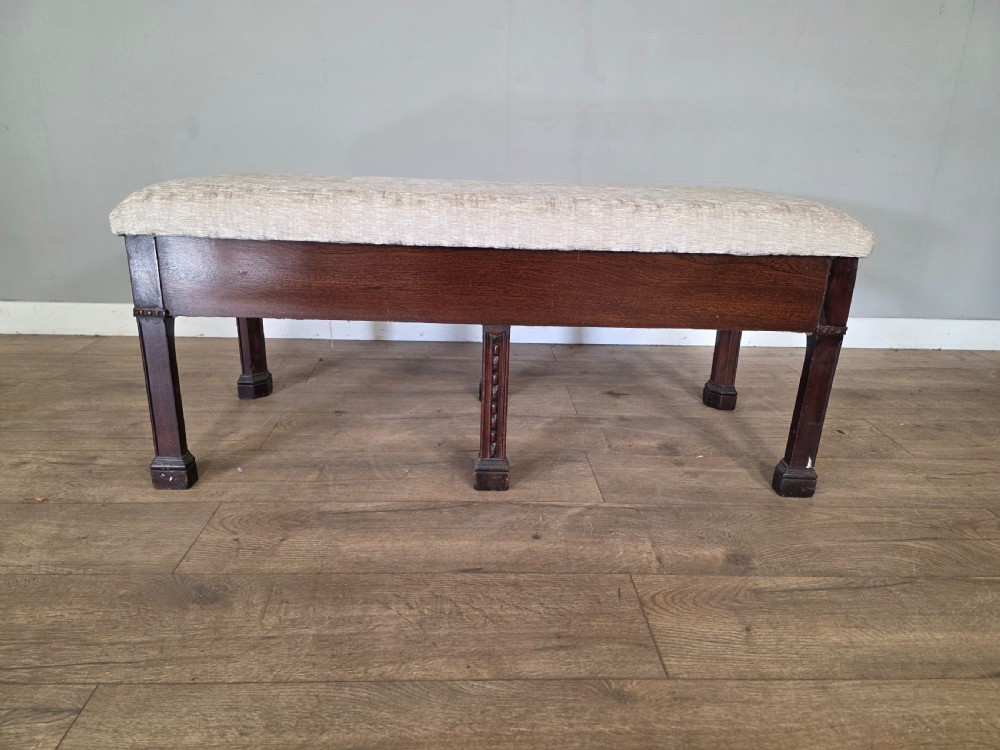 antique mahogany adams style large stoolwindow seat 18th century