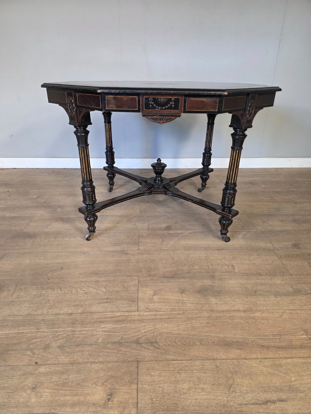 antique victorian ebonised centre table